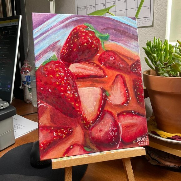 Strawberries Original Painting - Picture 1 of 1